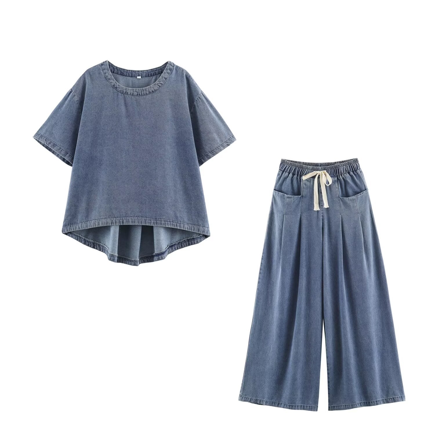 Summer Washed out Vintage Loose round Neck Short Sleeve T