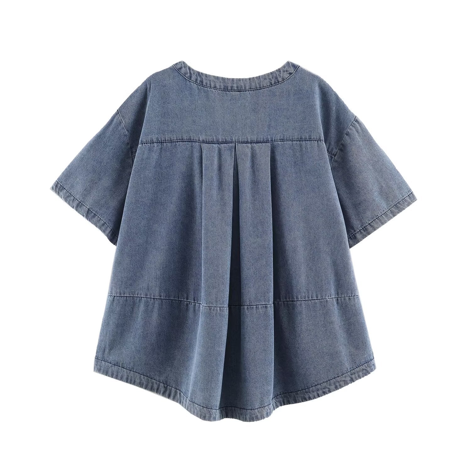 Summer Washed out Vintage Loose round Neck Short Sleeve T
