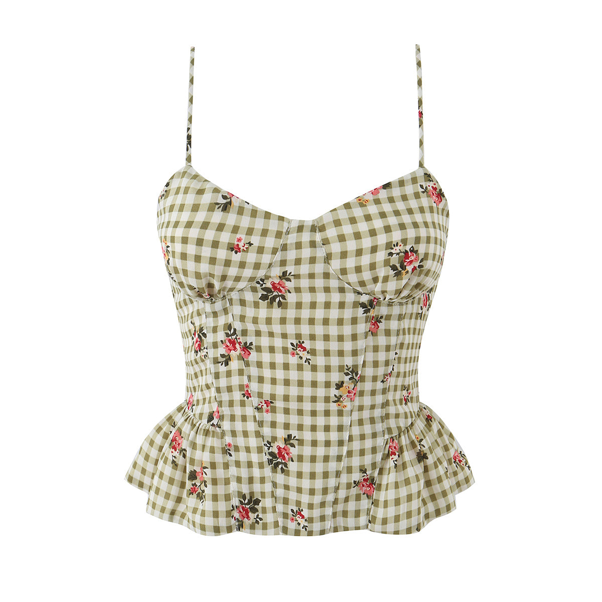 Summer Wind Women Clothing Plaid Floral Print Printed