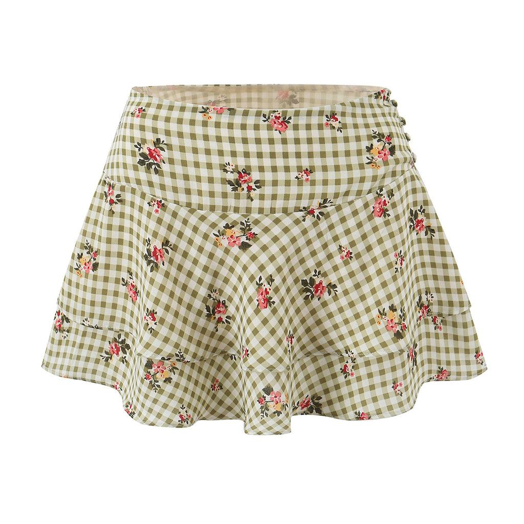 Summer Wind Women Clothing Plaid Floral Print Printed