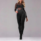 Women Clothing Round Neck Polyester Mesh Stitching Milk