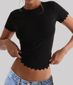 Yoga Solid Color Short Sleeve T shirt Top Summer Women Clothing
