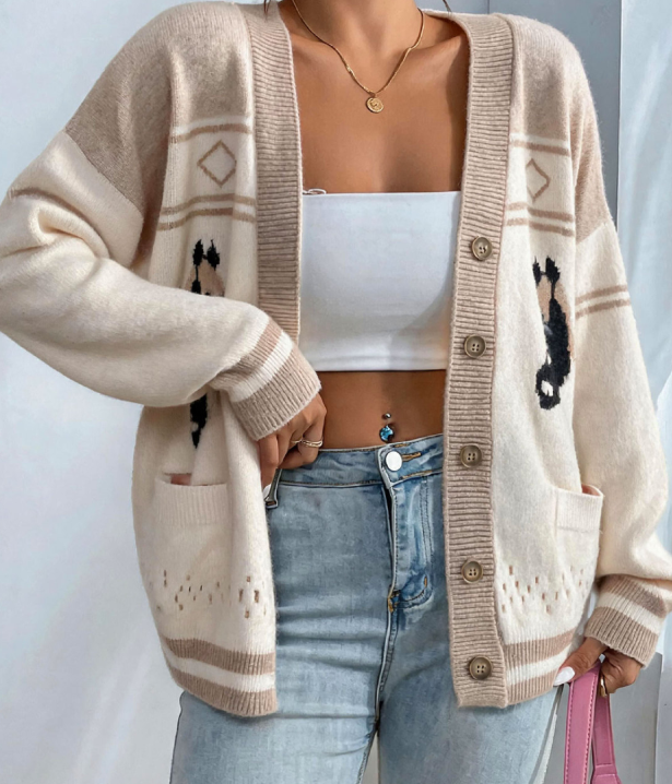 Women's Patterned Knit Cardigan