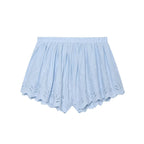 Women Clothing Summer Embroidered Strap Top Embroidered Shorts Sets
