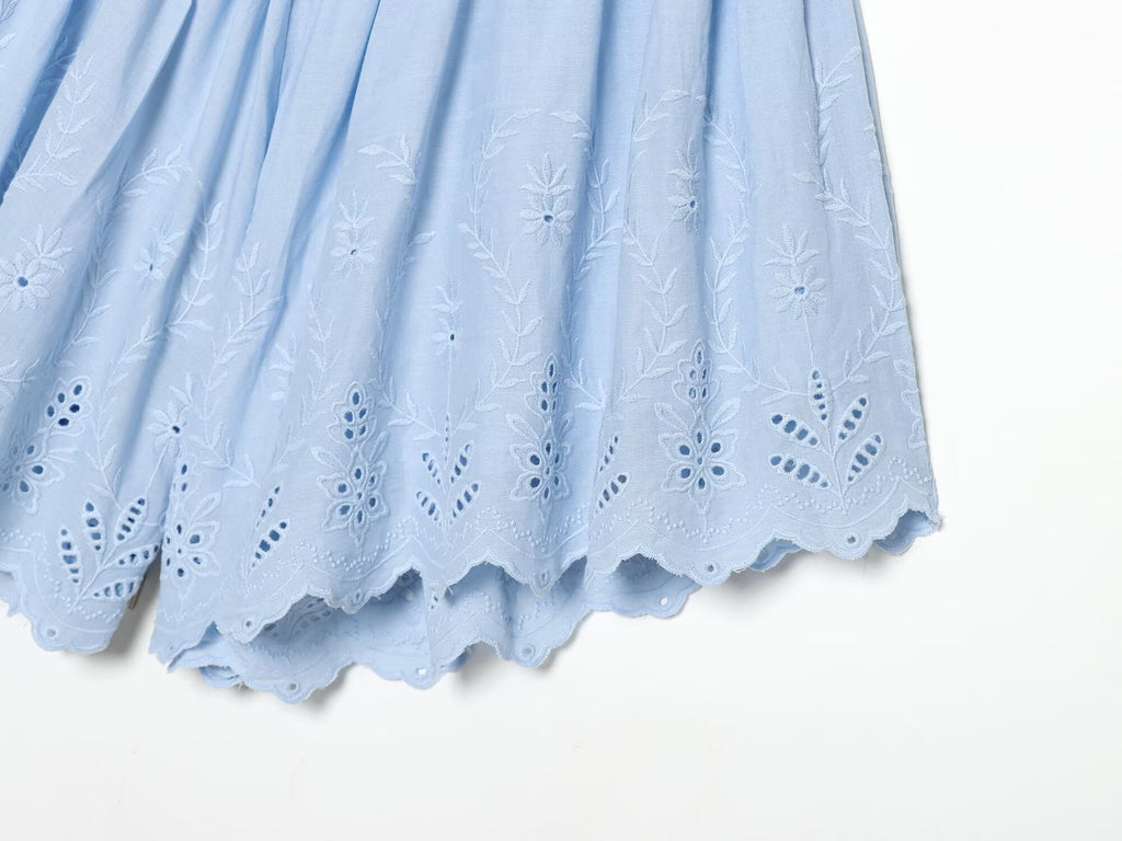 Women Clothing Summer Embroidered Strap Top Embroidered Shorts Sets