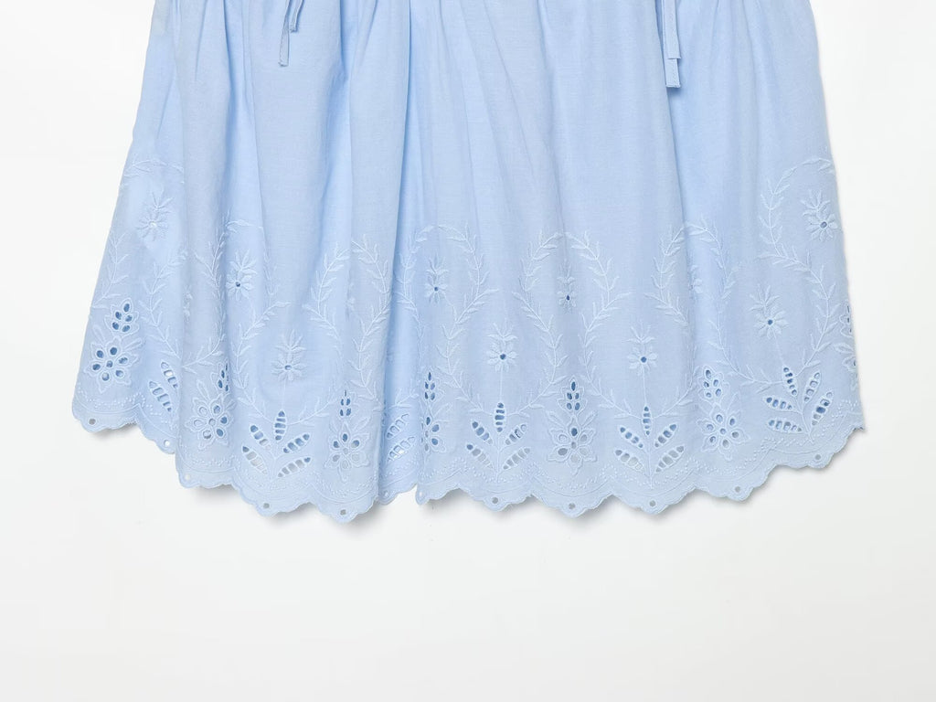 Women Clothing Summer Embroidered Strap Top Embroidered Shorts Sets