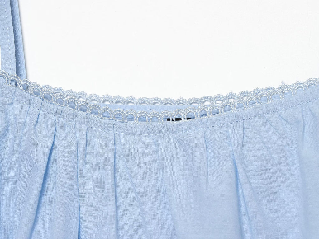 Women Clothing Summer Embroidered Strap Top Embroidered Shorts Sets