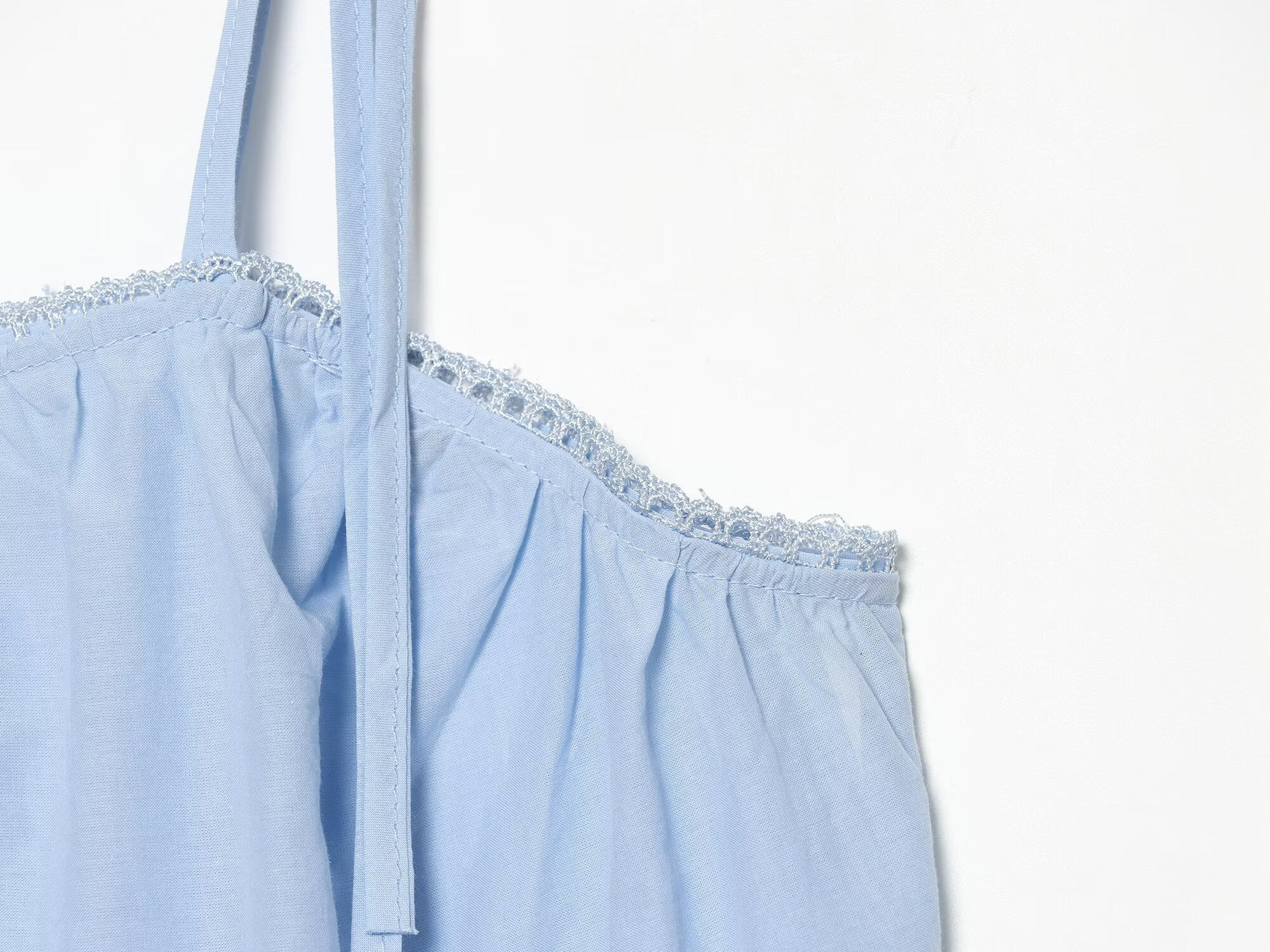 Women Clothing Summer Embroidered Strap Top Embroidered Shorts Sets