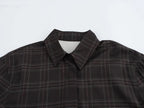 Women Clothing Summer Black Bottom All Match Casual Plaid Short Shirt