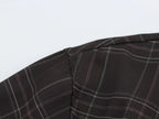 Women Clothing Summer Black Bottom All Match Casual Plaid Short Shirt