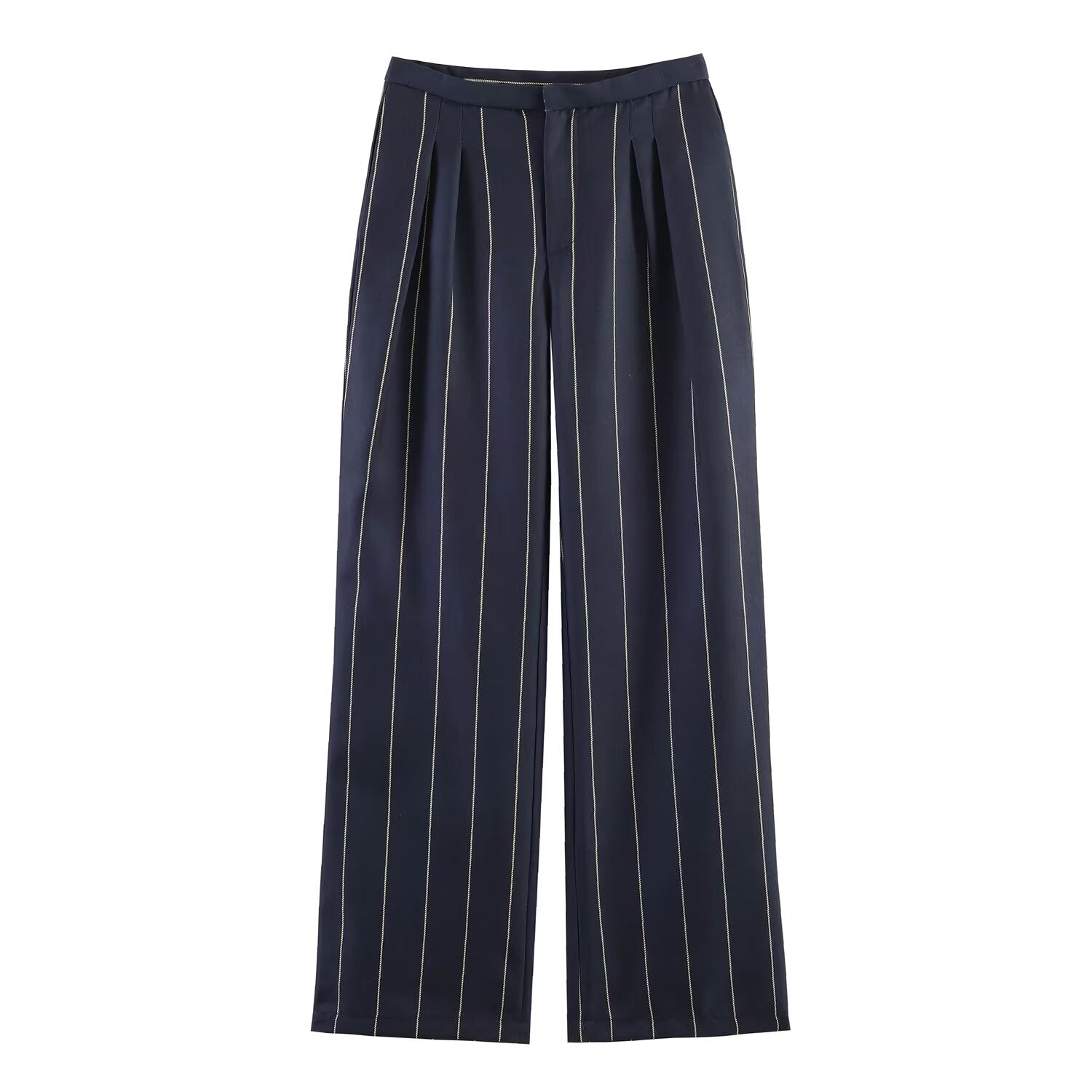 Women Clothing Top Blended Striped Shirt Blended Striped Trousers