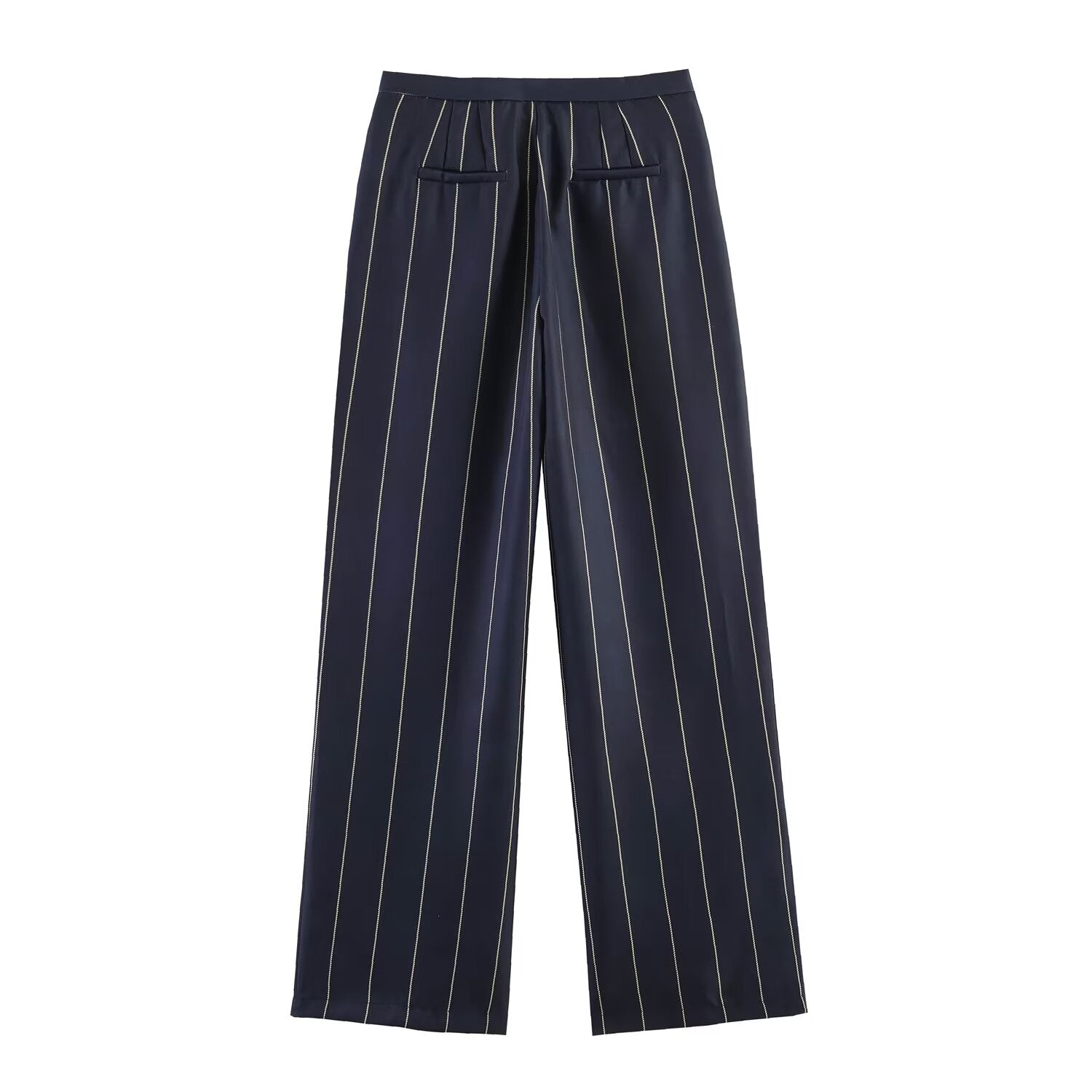 Women Clothing Top Blended Striped Shirt Blended Striped Trousers