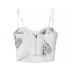 Women Clothing Summer Cool Floral Print Sling Wide Leg Pants Two Piece Set