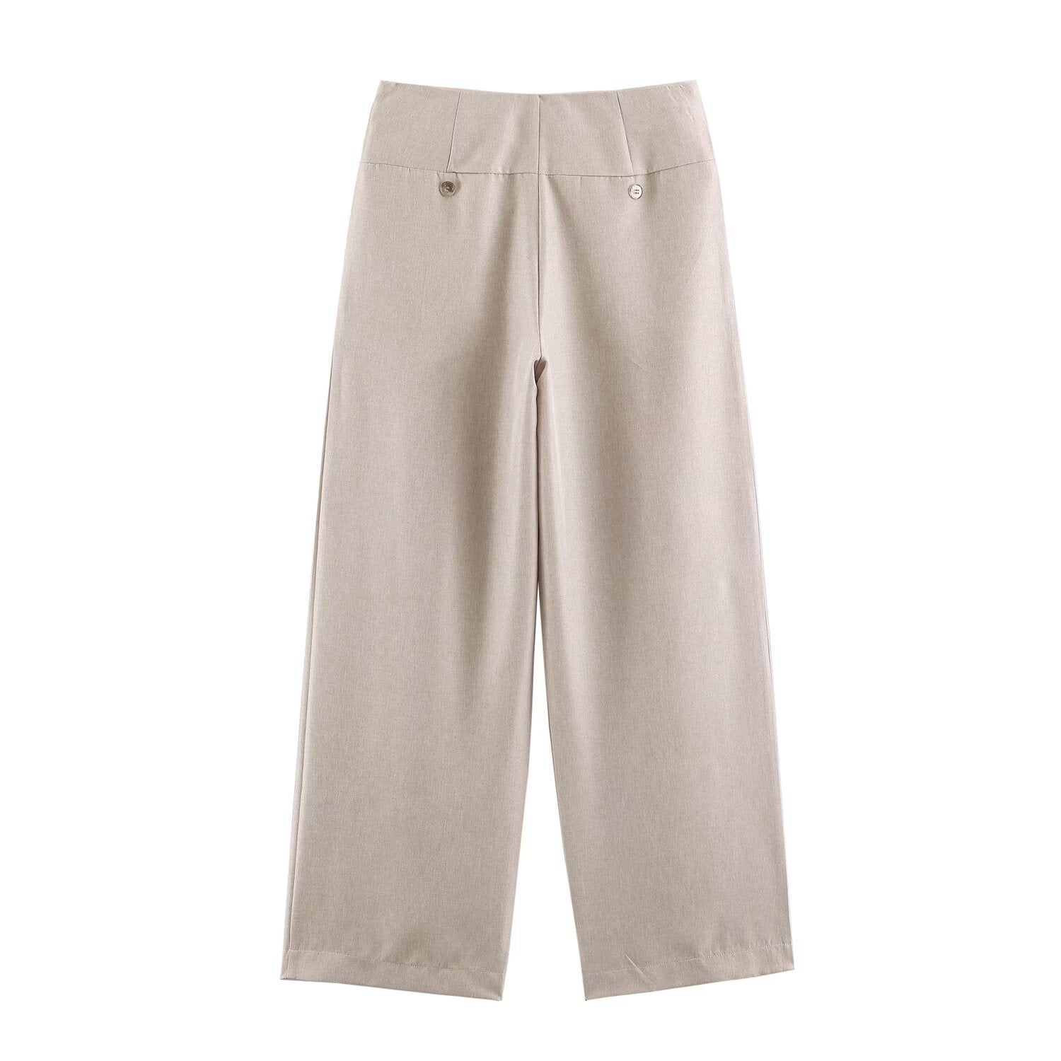 Women Clothing Summer Pleated Blazer Straight Leg Pants Sets
