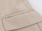 Women Clothing Summer Pleated Blazer Straight Leg Pants Sets