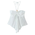 Women's Asymmetric Halter Lace Top