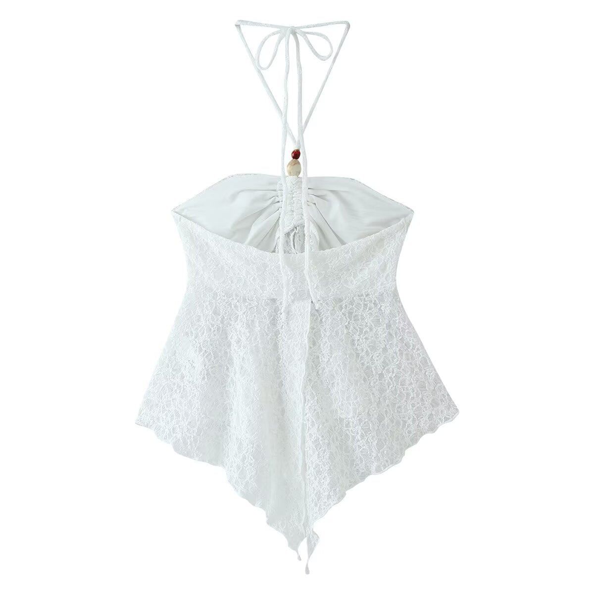 Women's Asymmetric Halter Lace Top