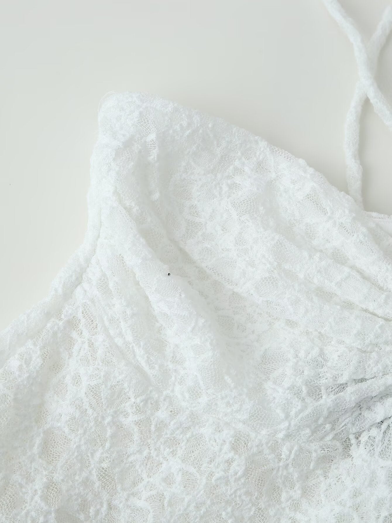 Women's Asymmetric Halter Lace Top