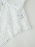 Women's Asymmetric Halter Lace Top