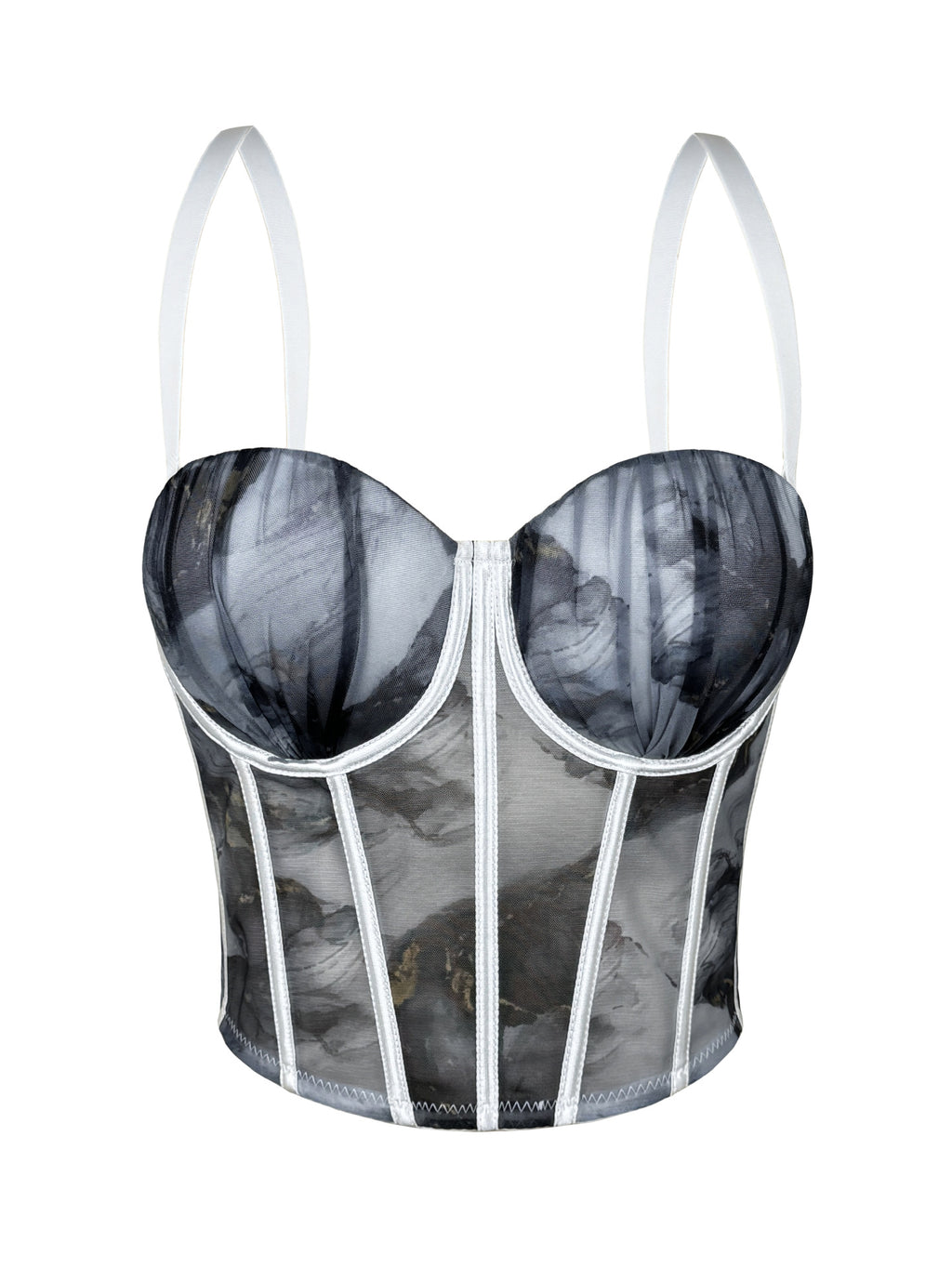 Floral Print Camisole High Grade Simple Boning Corset