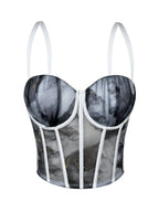Floral Print Camisole High Grade Simple Boning Corset