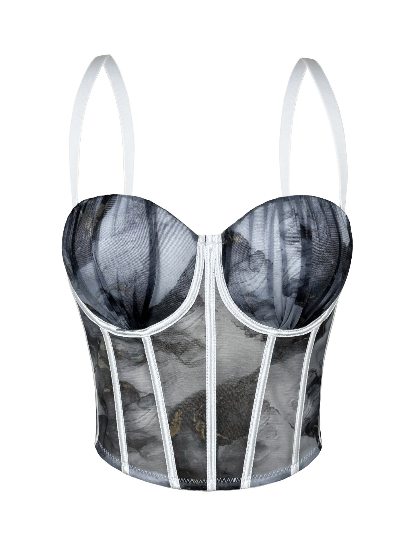 Floral Print Camisole High Grade Simple Boning Corset