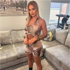 Women’s snake-print long-sleeve jumpsuit with round neck and side thigh cutouts