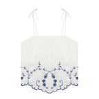 Summer Blended Embroidered Top Casual Shorts Sets