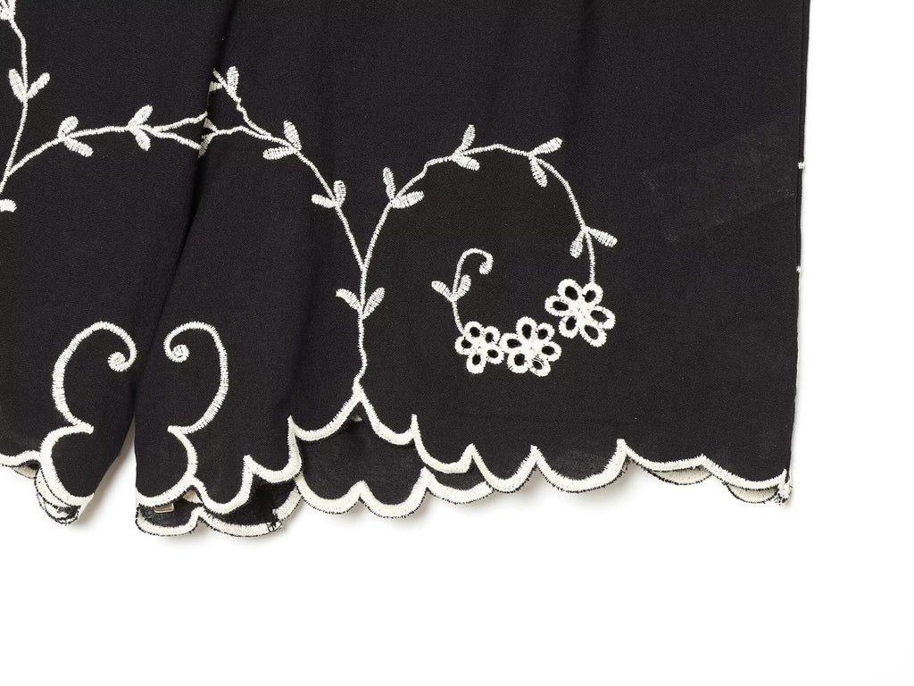 Summer Blended Embroidered Top Casual Shorts Sets
