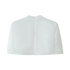 Women Clothing Office Small Stand Collar Faux Pocket