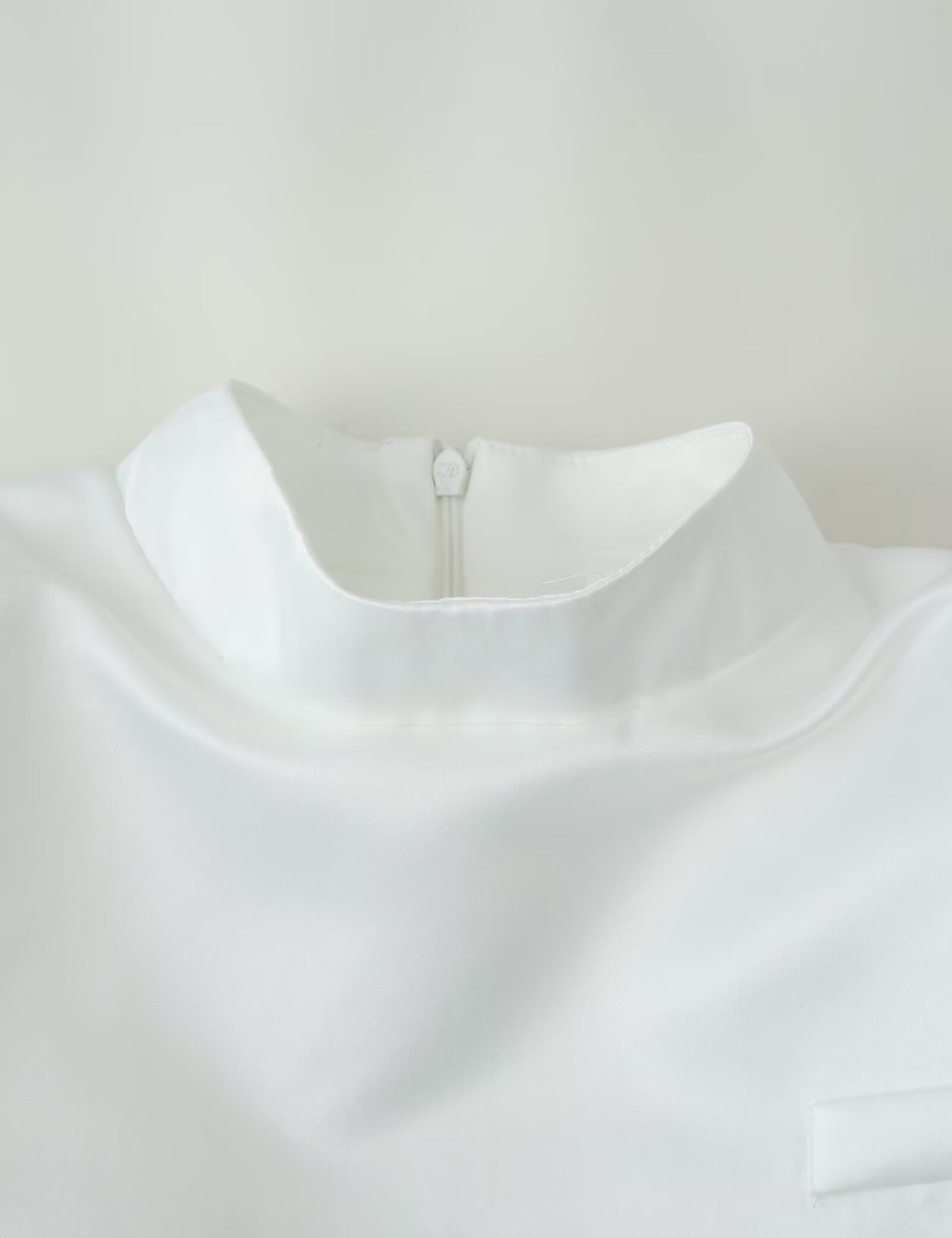 Women Clothing Office Small Stand Collar Faux Pocket
