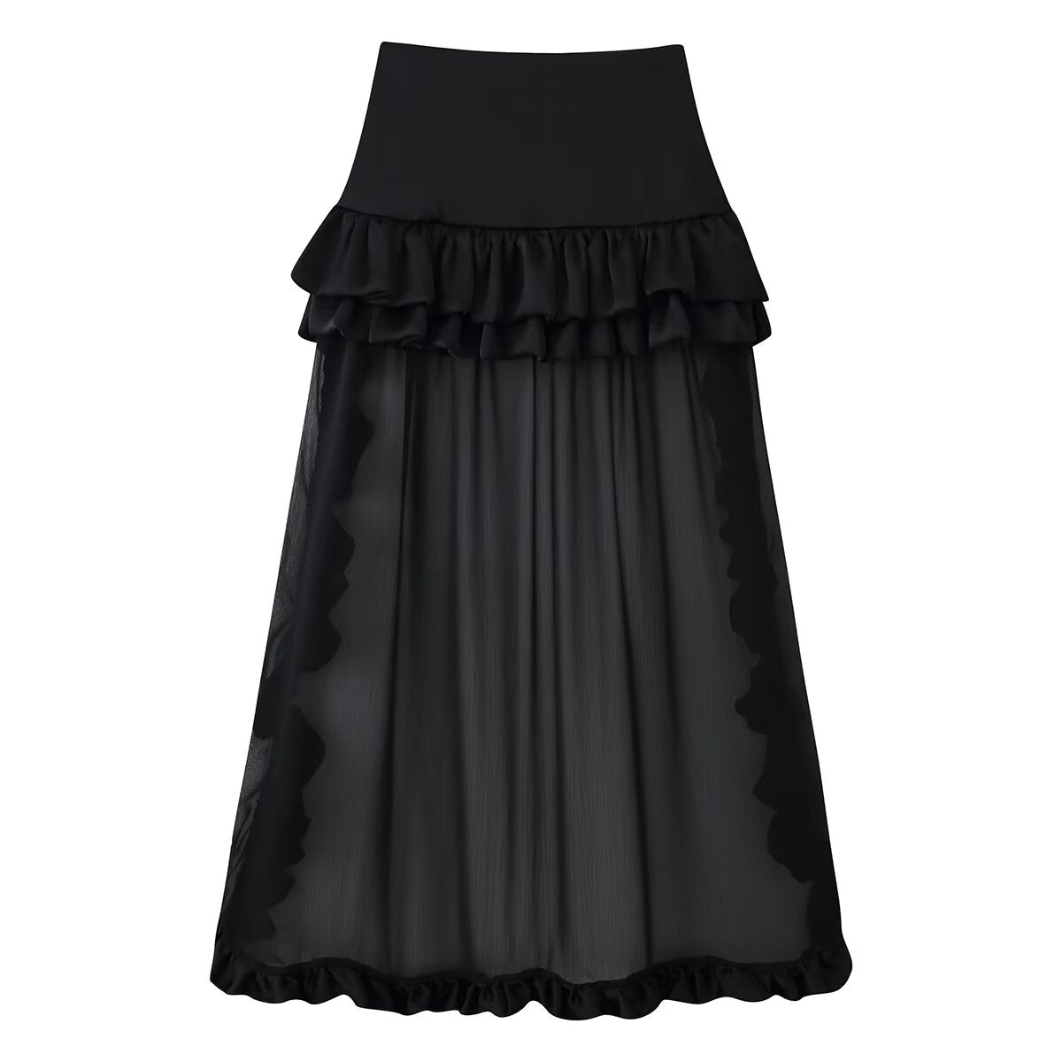 Women Clothing Summer Multi Layer Ruffled Long Trailing