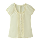 Women Clothing French Retro Easy Matching Solid Color