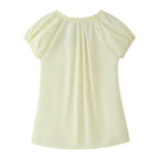 Women Clothing French Retro Easy Matching Solid Color