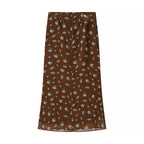 Women Floral round Neck Waist Trimming Slimming Waist