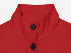 Women Clothing Simple Loose Single Breasted Casual Long