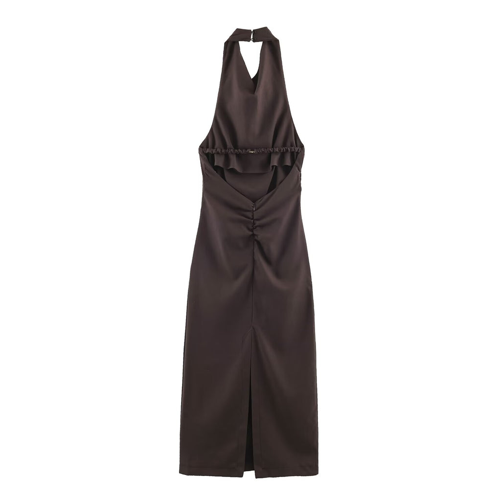 Women's Backless Halter Dress