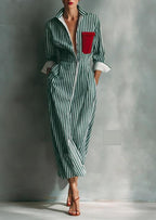 Women's Striped Long Sleeve Dress