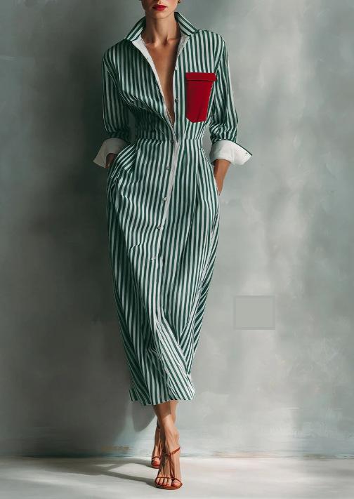 Women's Striped Long Sleeve Dress
