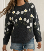 V neck Knitted Cardigan Women Spring Autumn Slim Fit