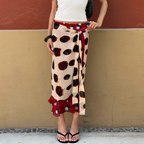 Summer Women Clothing Personality Trend Irregular Asymmetric Polka Dot Printed Sheath Skirt Women