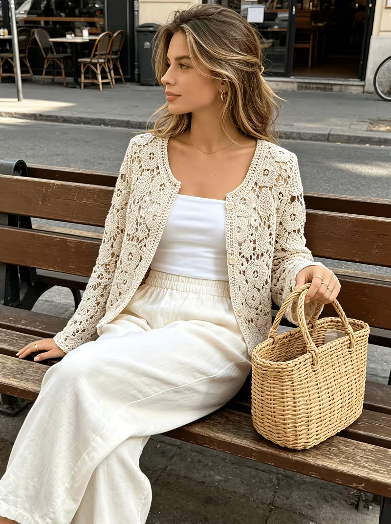 Women Solid Color SpringAutumn Single Button Knitted