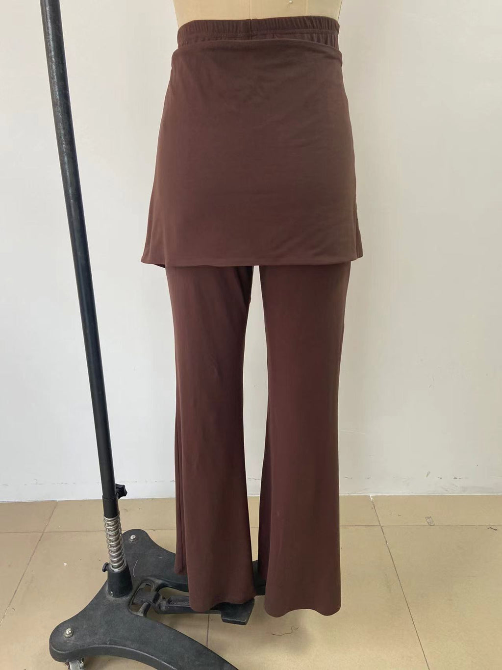 Faux Two Piece Lace up Trousers Women High Waist Slimming Irregular Asymmetric Two Piece Set Pants