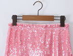 Women Clothing Fashionable All Match Sequined Mini Skirt