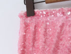 Women Clothing Fashionable All Match Sequined Mini Skirt