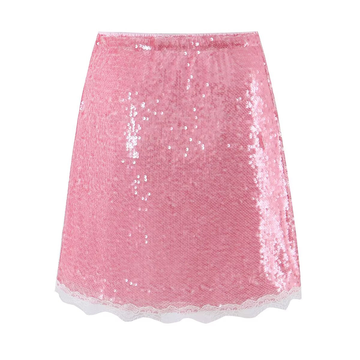 HW Sequined Polka Dot Skirt Women Summer Slimming