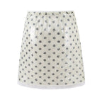 HW Sequined Polka Dot Skirt Women Summer Slimming