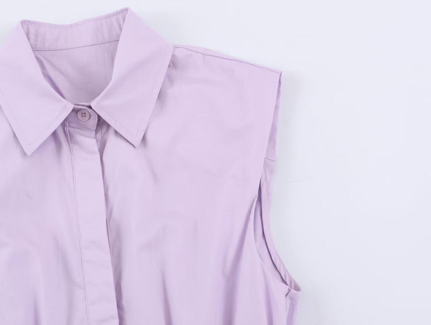 Graceful Fashionable Women Sleeveless Pleated Shirt