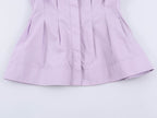 Graceful Fashionable Women Sleeveless Pleated Shirt