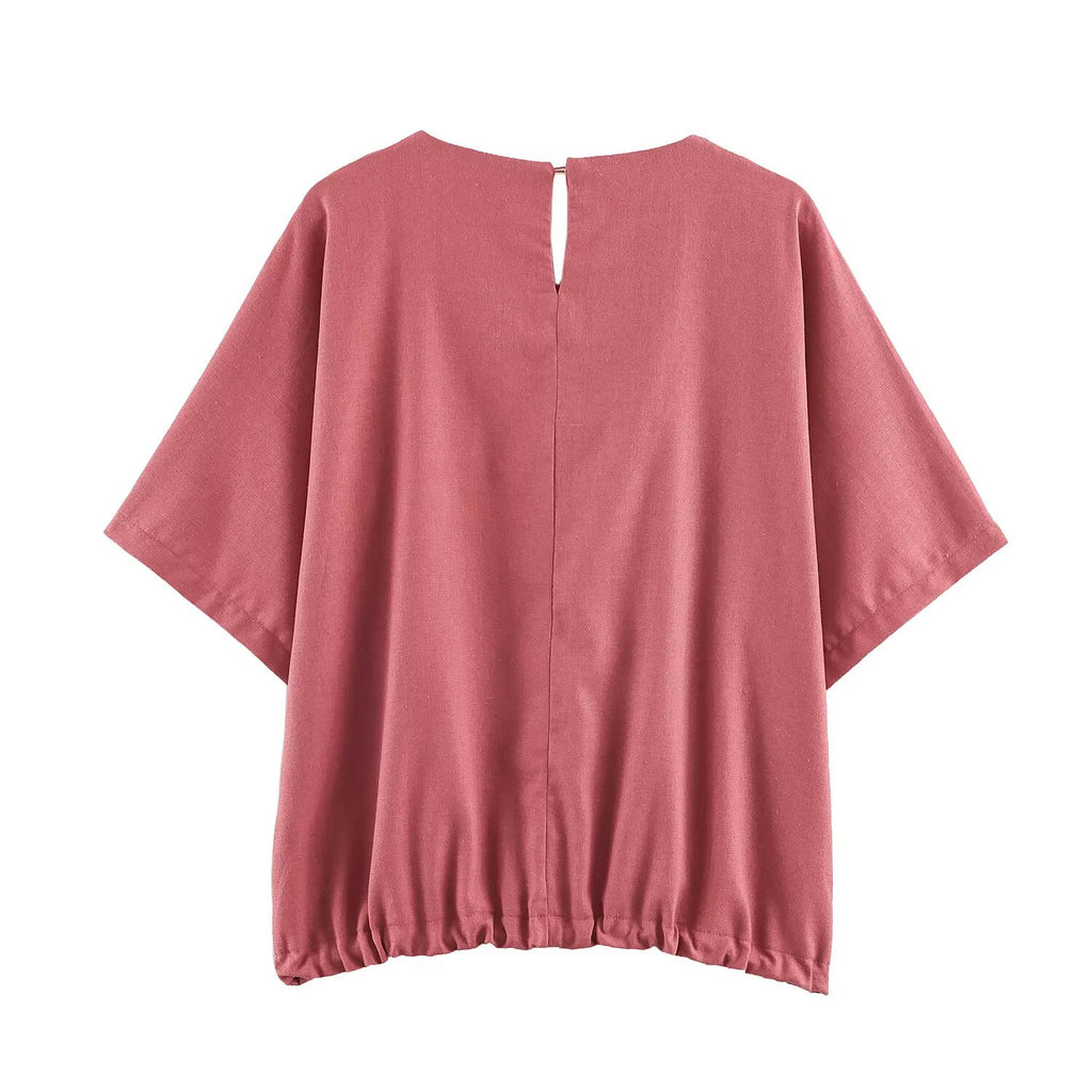 Women Clothing All Match Solid Color Thin Strap Top Slit